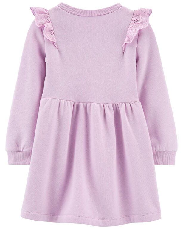 Carter's Long Sleeve Fleece Dress Purple  2T