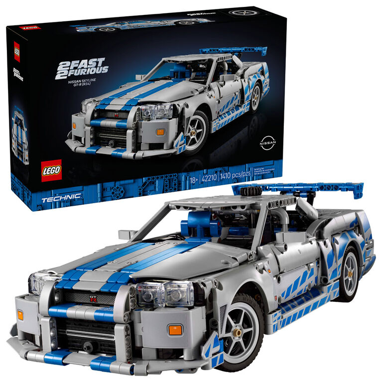 LEGO Technic Voiture Nissan Skyline GT-R (R34) 2 Fast 2 Furious, Ensemble de Modèle de Voiture, Véhicule à Construire 42210