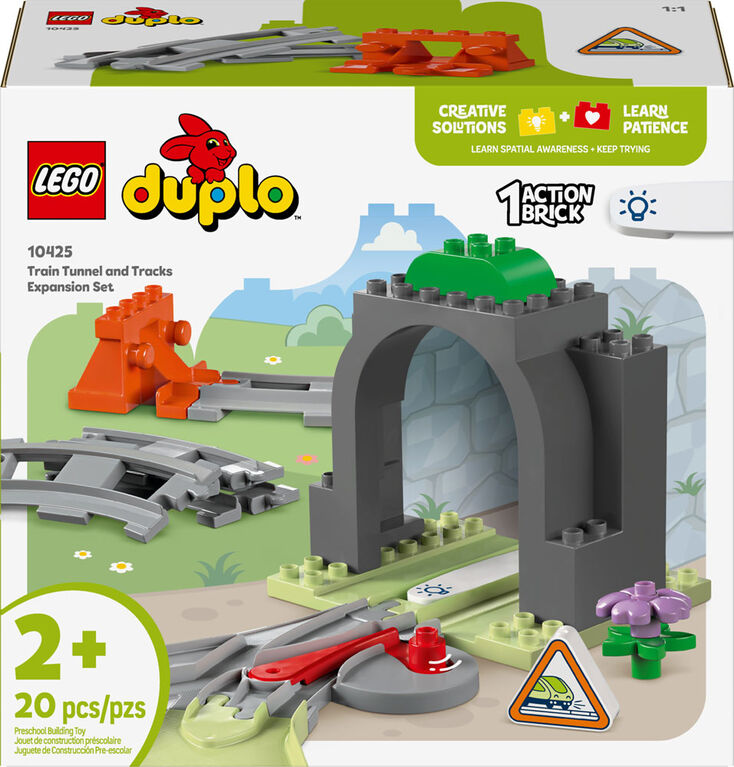 LEGO DUPLO Town Train Tunnel and Tracks Expansion Set - 10 Extra Pieces of Train Tracks - 10425