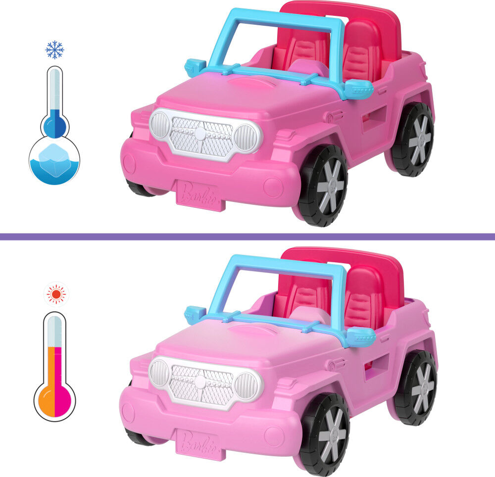 Barbie Mini BarbieLand Doll Toy Vehicle Sets 1.5 inch Barbie Doll Iconic Toy Vehicle with Color Change Surprise Jeep Toys R Us Canada