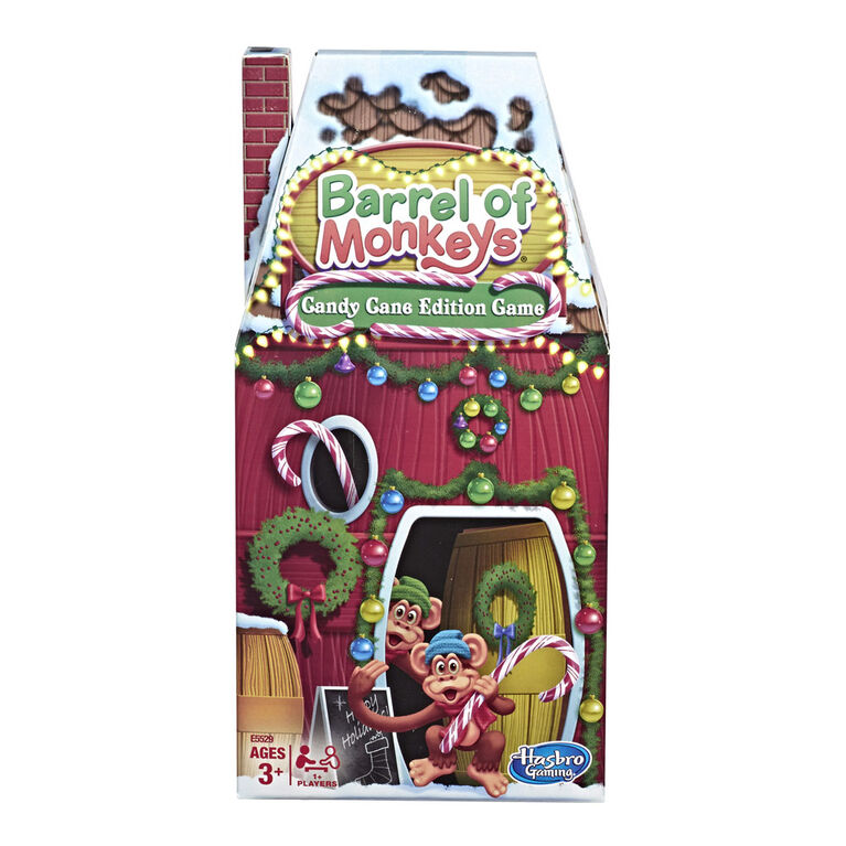 Hasbro Gaming Barrel of Monkeys: Candy Cane Holiday Edition
