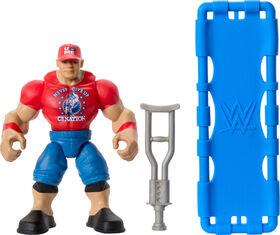 WWE Knuckle Crunchers John Cena Action Figure & Accessories, Bone-Crunching Movement, 3.25-inch