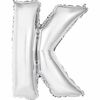 14" Silver Letter Balloons - K