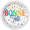 Polka Dots Bonne Fete 9" Plates 8 pieces - French Edition