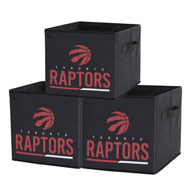 NBA Toronto Raptors Foldable Storage Basket Bin Containers (Pack of 3)