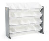 Toy Organizer with 16 Bins, Grey/White