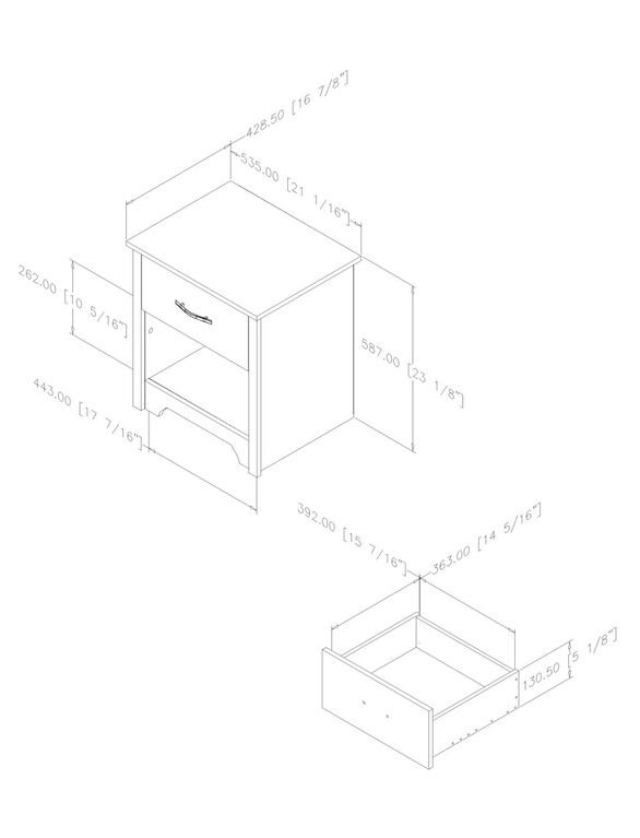 Fusion 1-Drawer Nightstand Pure White