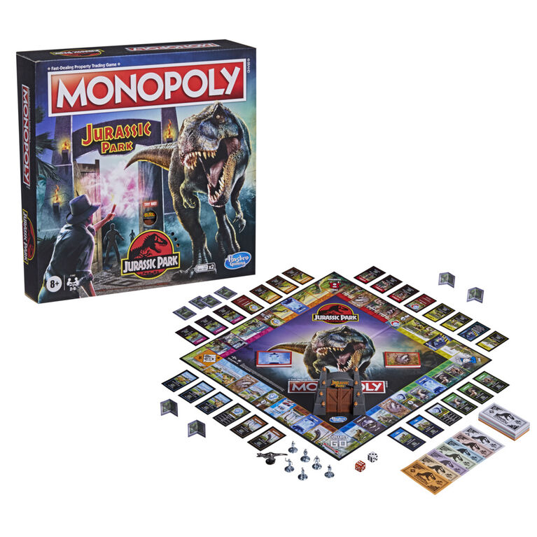 Monopoly : Edition Jurassic Park, Jeu de Plateau pour Enfants, dès
