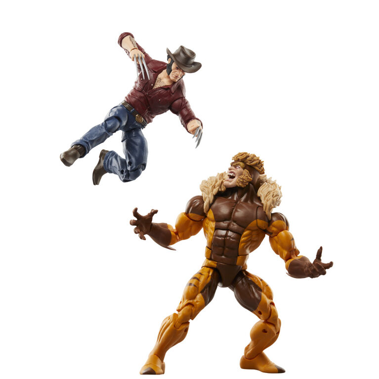 Marvel Legends Series Marvel's Logan vs Sabretooth, Wolverine Action Figures