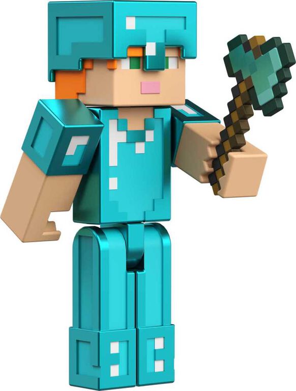 Minecraft Craft-A-Block Alex in Diamond Armor Figure