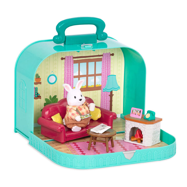 Li'l Woodzeez, Travel Suitcase Living Room Playset in Carry Case