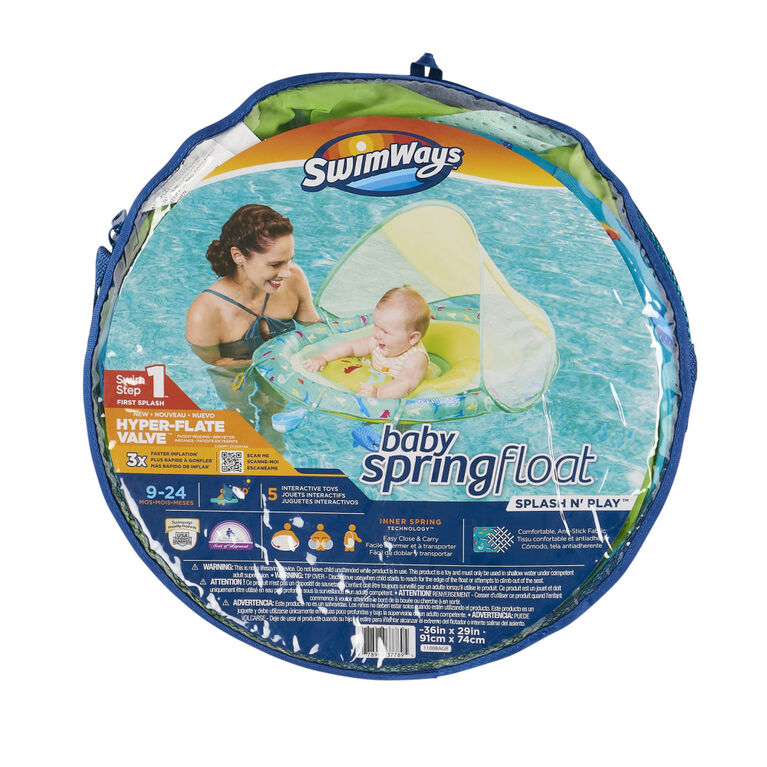 Swimways Sun Canopy Inflatable Infant Spring Float - Splash N Play