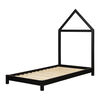 Sweedi Lit avec tête de lit maison Simple Noir mat