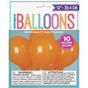 12" Latex Balloons, 10 pieces - Pumpkin Orange