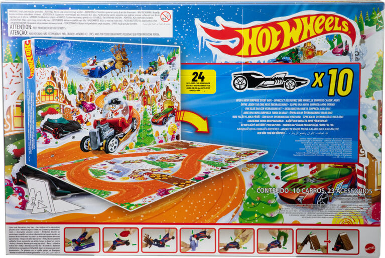 Hot Wheels-Calendrier de l'Avent2025-10véhicules et 24accessoires