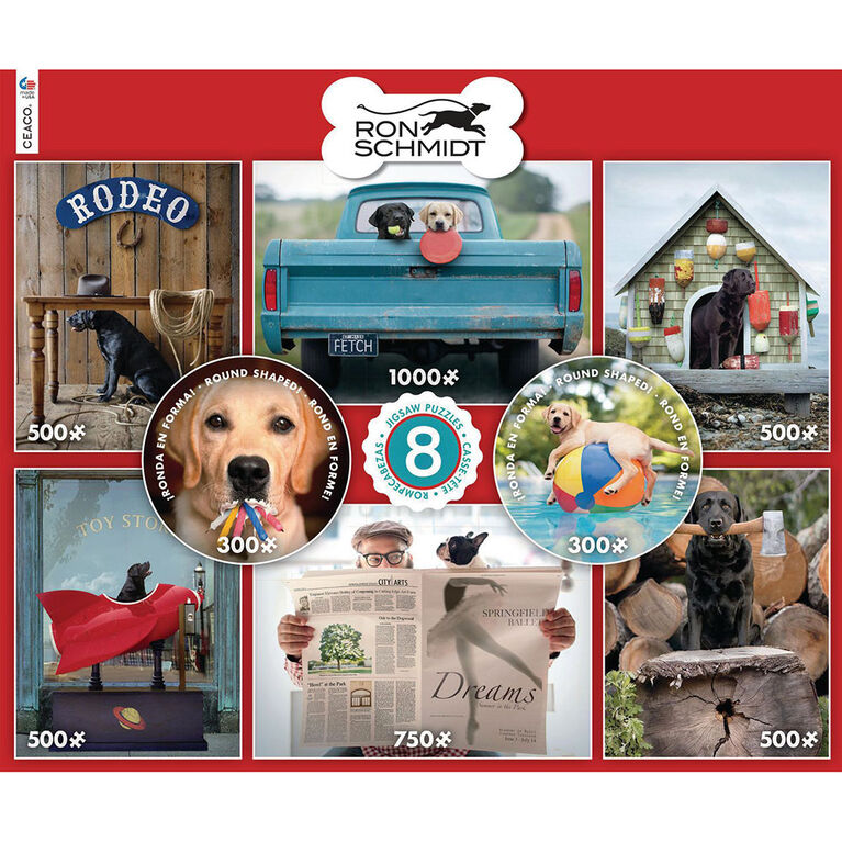 Ceaco Ron Schmidt 8 in 1 Puzzle Set