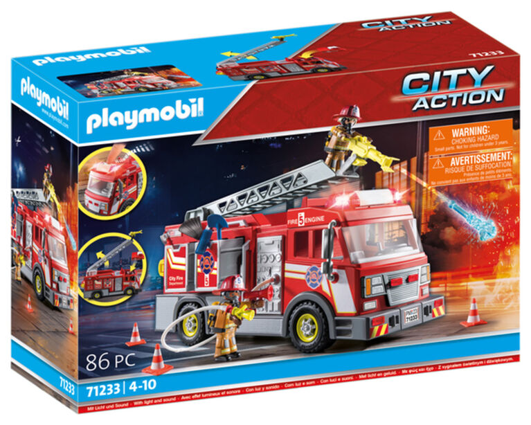 Playmobil - Camion de pompiers avec grande échelle