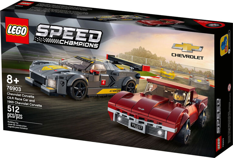 LEGO Speed Champions Chevrolet Corvette C8.R Race Car and 1969 Chevrolet Corvette 76903