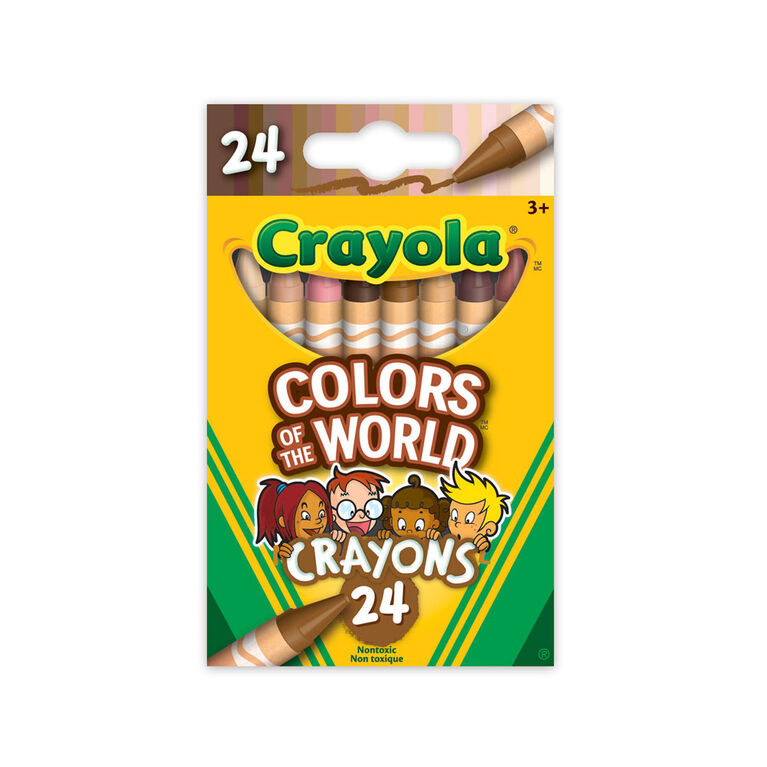 Crayons de cire aux couleurs de la peau Colors of the World Crayola, boîte  de 24