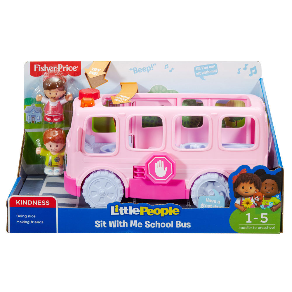 little people pink school bus