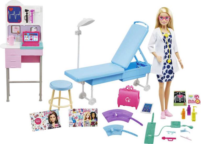 Barbie Medical Doctor Playset with Blonde Barbie Doctor Doll, 20+ Medical Accessories