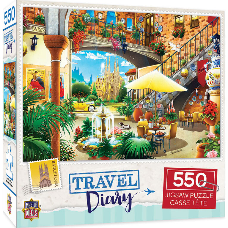 Travel Diary Barcelona- 550 Piece Jigsaw Puzzle - English Edition