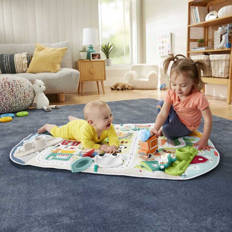 Fisher-Price Activity City Gym to Jumbo Playmat with Toys
