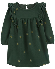 Robe en molleton à imprimé de papillon vert Carter's 12M