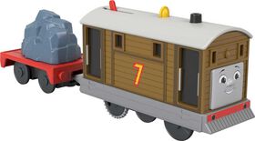 Thomas & Friends Toby Motorized Toy Train Engine with Cargo for Preschool Kids