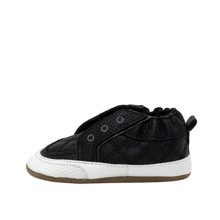 Robeez - Semelles Souples - Styl&eacute; Steve - Cuir Noir - 6-12 mois