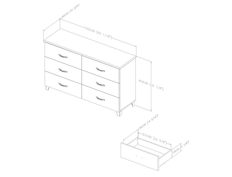 Lazer 6-Drawer Double Dresser- Black Onyx