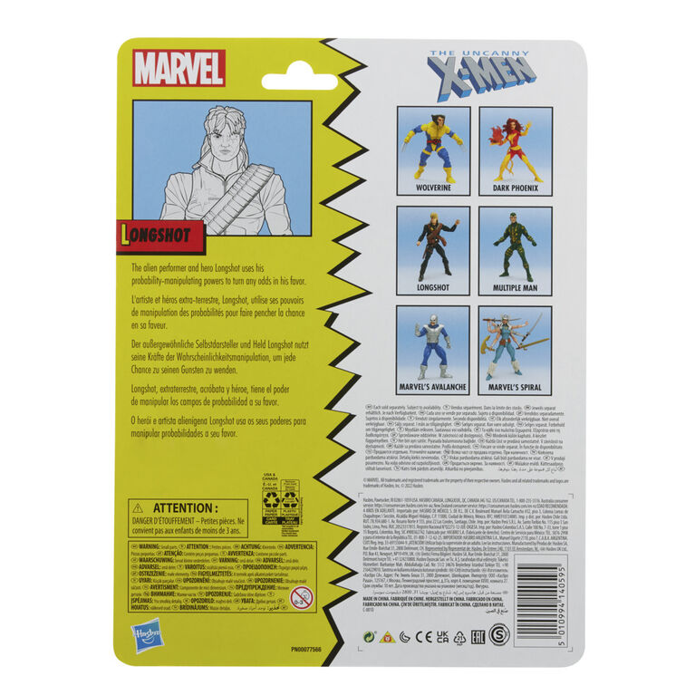 Marvel Legends Series X-Men Classic Longshot 6-inch Action Figure Toy, 4 Accessories