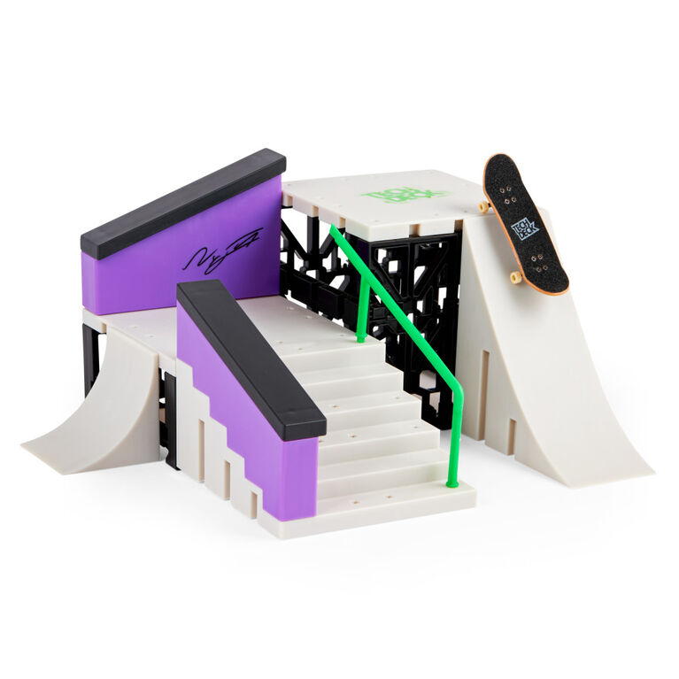 Tech Deck, Nyjah Skatepark X-Connect Park Creator, Coffret rampe à construire et à personnaliser avec fingerboard exclusif