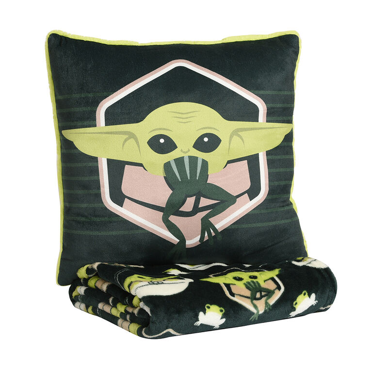 Ensemble de jeté et coussin 2 pièces Star Wars The Mandalorian