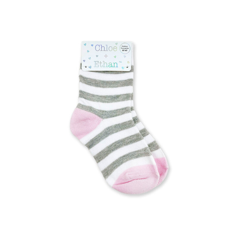 Chloe + Ethan - Toddler Socks, Grey Stripes
