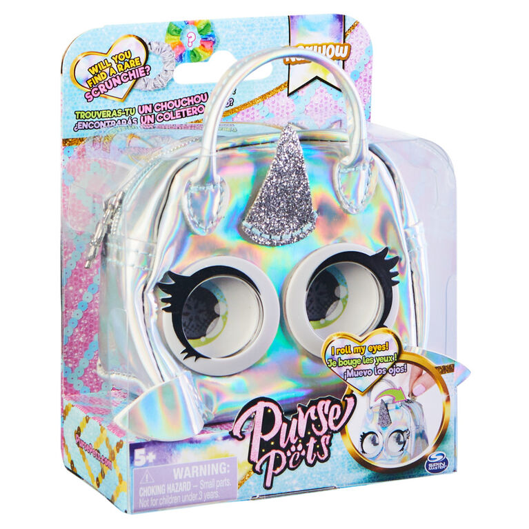Purse Pets Micros, Narwow Narwhal Stylish Small Purse with Eye Roll Feature