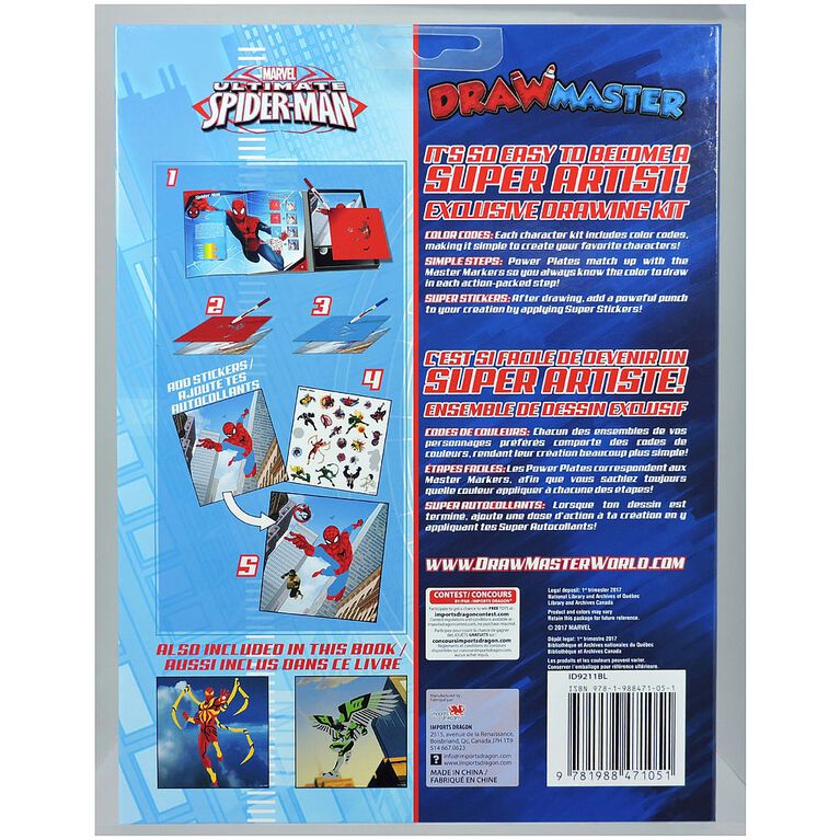 Drawmaster Marvel Avengers Exclusive Drawing Kit Spider Man Vulture Iron Spider Bilingual Toys R Us Canada