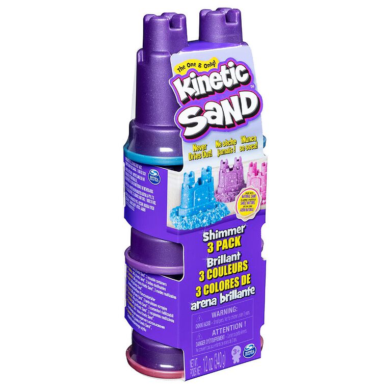 Kinetic Sand - Shimmer Sand 3 Pack with Molds and 12oz of Kinetic Sand