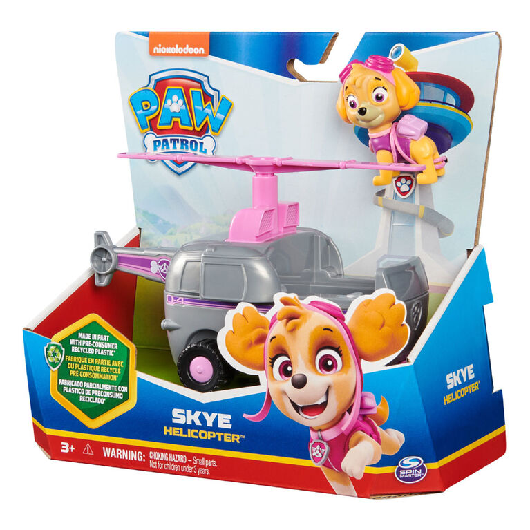 PAW Patrol, Skye's Helicopter, Toy Vehicle with Collectible Action Figure, Sustainably Minded Kids Toys
