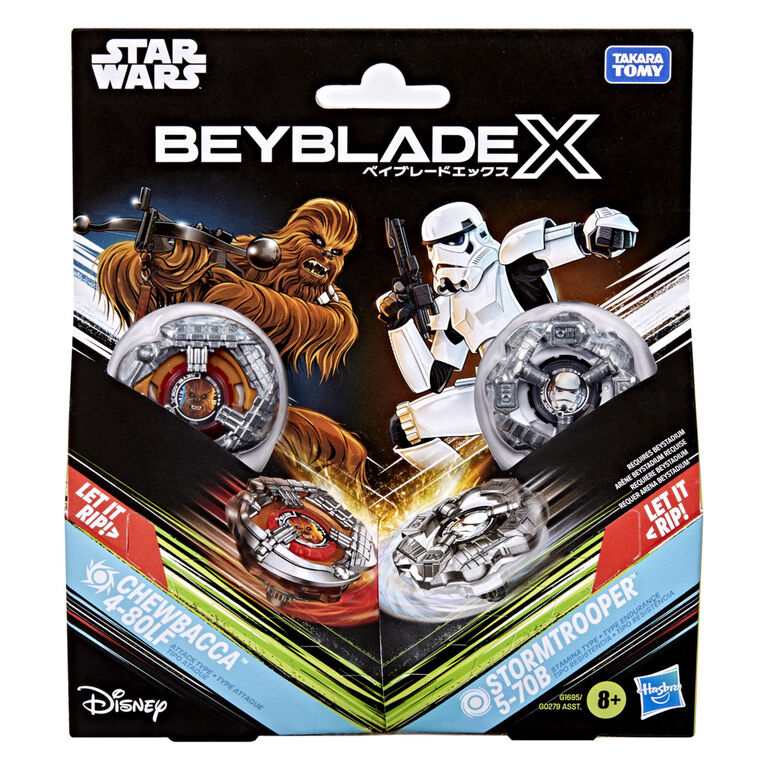 Beyblade X and Star Wars Collab, Chewbacca 4-80LF vs. Stormtrooper 5-70B - R Exclusive