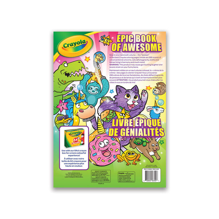 Cahier à colorier Crayola, 288 pages - les styles varieront