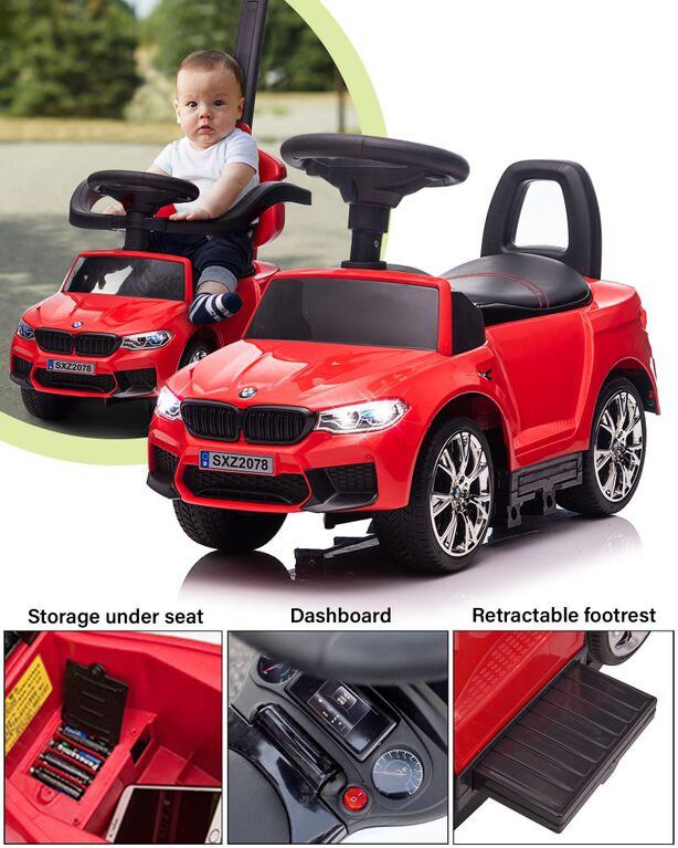 Voltz Toys BMW M5 4-In-1 Push Pedal Car, Red