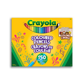 Crayons de couleur Crayola, avec couleurs Colors of the World, boîte de 150