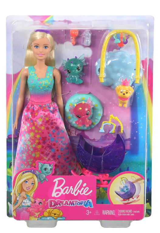 Coffret de jeu ​Pouponnière de dragons Barbie Dreamtopia avec poupée Barbie Princesse et accessoires