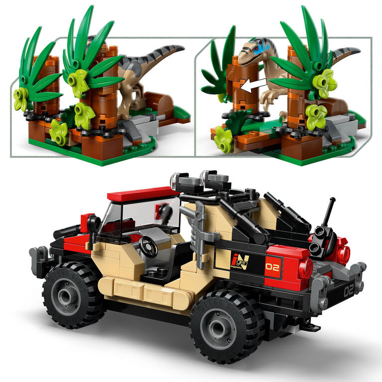 LEGO Jurassic World Raptor Off-Road Escape Dinosaur Toy - Building Toy for Kids, Ages 6+ -  76972