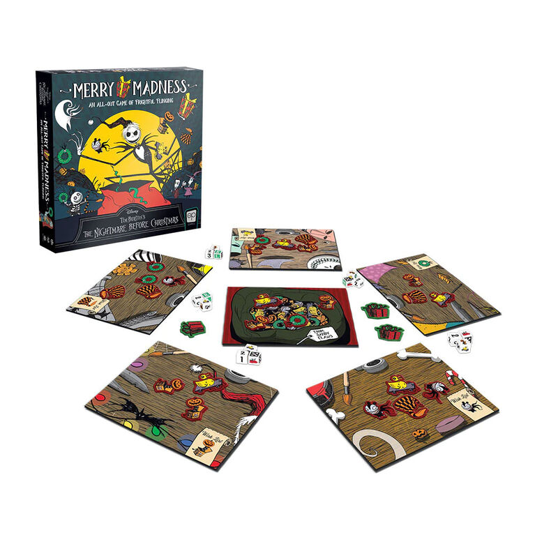 USAopoly Disney Tim Burton's The Nightmare Before Christmas Merry Madness Board Game - English Edition