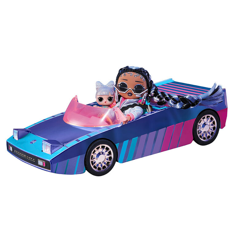 Voiture LOL Surprise Dance Machine avec poupée exclusive, piscine surprise et piste de danse, lampe à lumière noire magique et multicolore