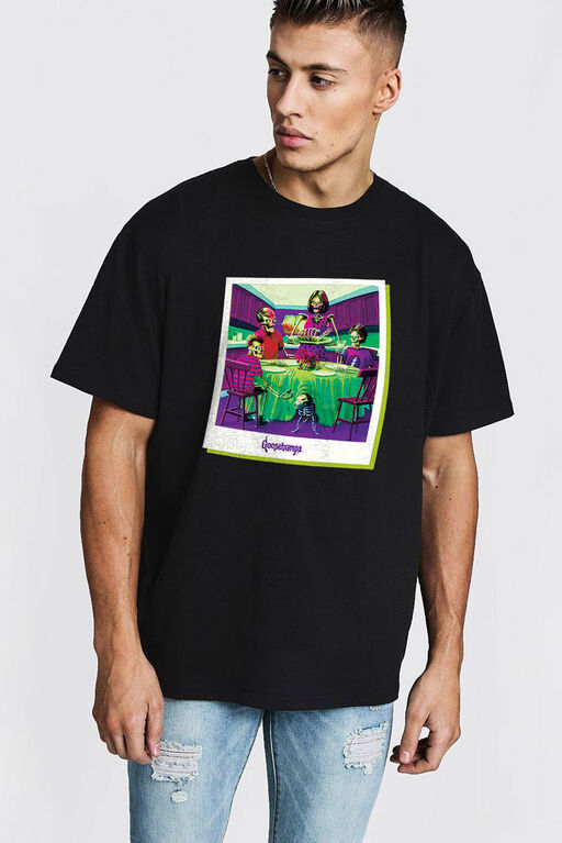 Goosebumps-Skeleton Family- Black Tshirt- Medium