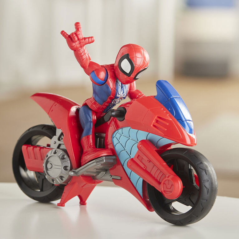 Playskool Heroes Marvel Super Hero Adventures - Moto arachnéenne de  Spider-Man, figurine de 12,5 cm avec moto