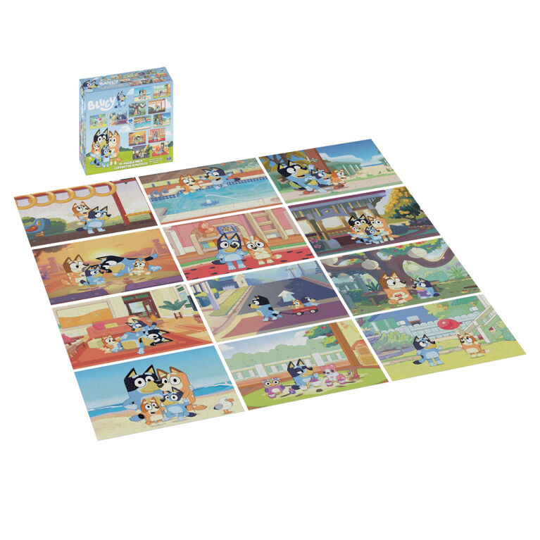 Bluey, Coffret de 12 puzzles